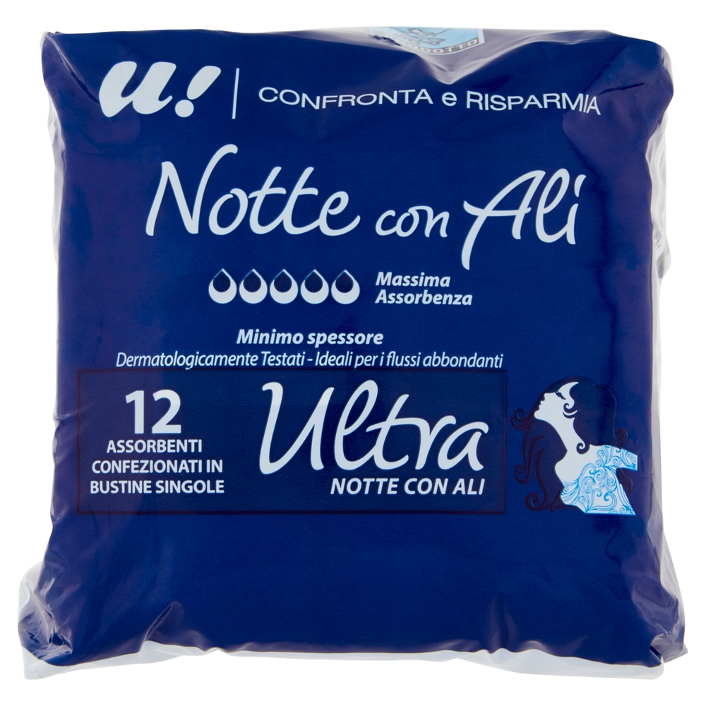 12 Assorbenti Notte Ultra con Ali U! Confronta e Risparmia